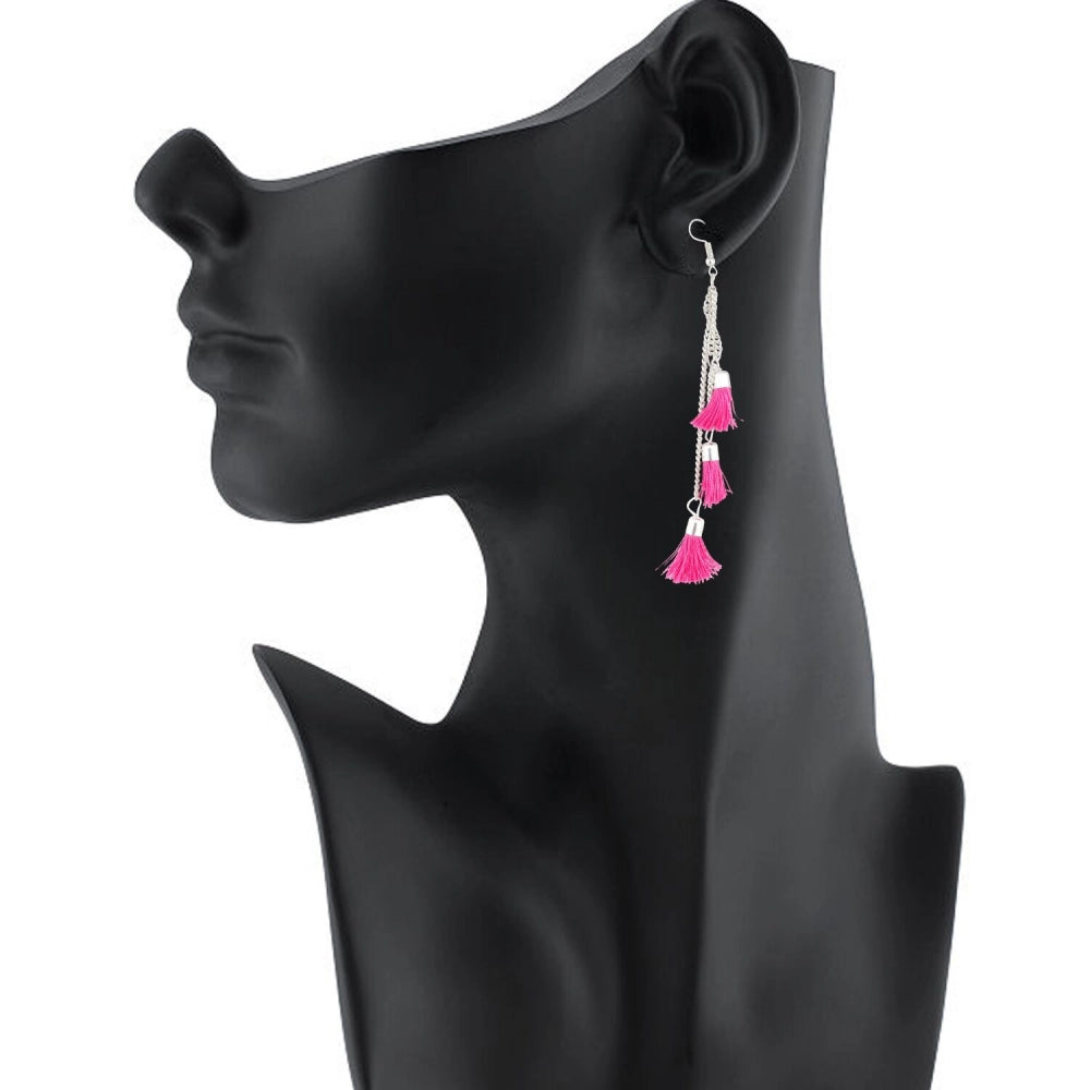 Amfyn Women's Alloy Hook Dangler Hanging Hanging Earrings-Silver