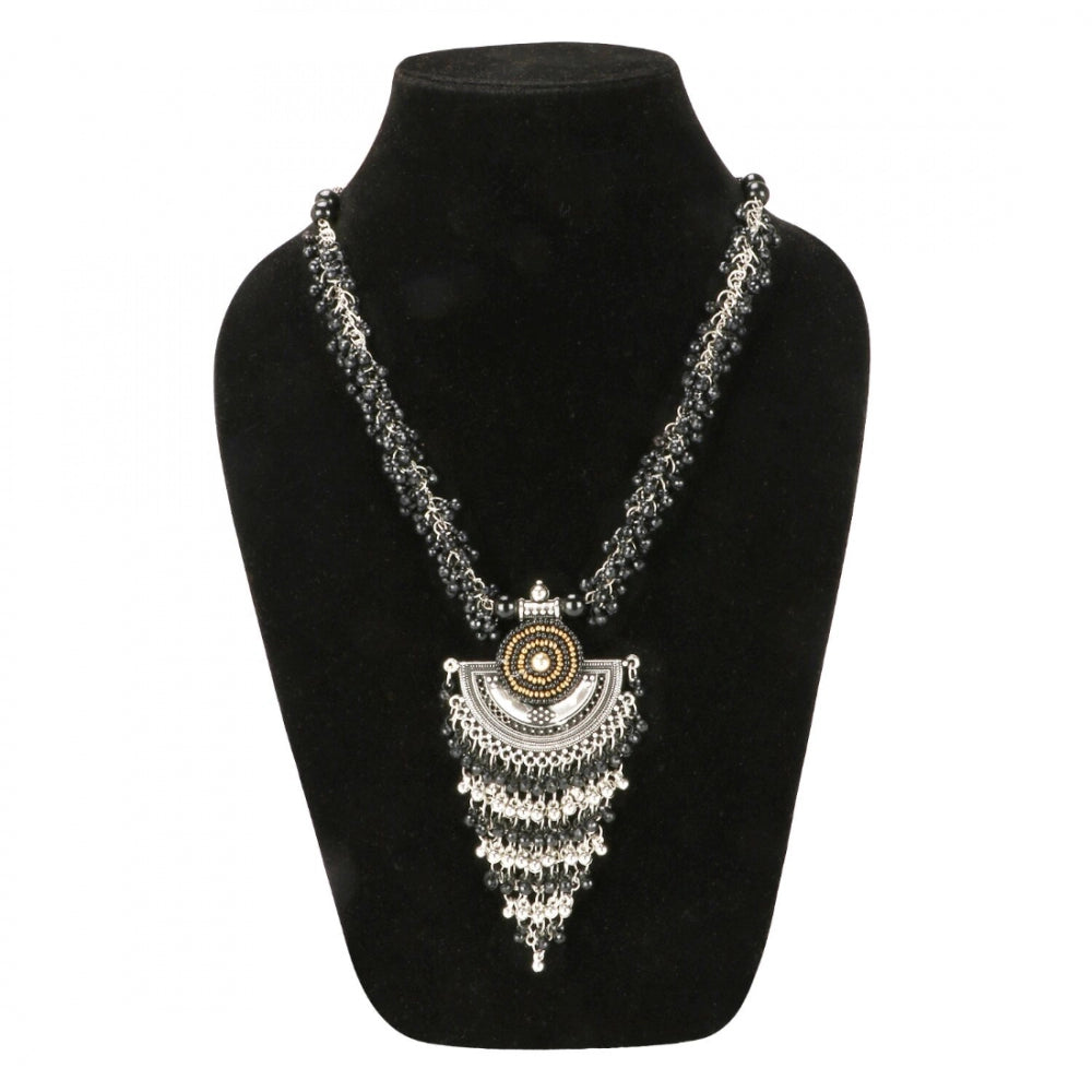 Designer Afgani German Silver Oxidized Necklace Set with Earrings