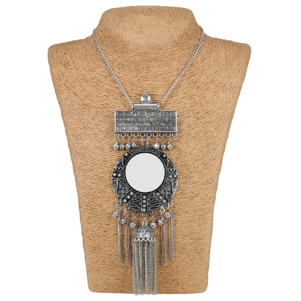 Afghani Designer Turkish Style Oxidised German Silver Chandbali Necklace Pandent Jewellery