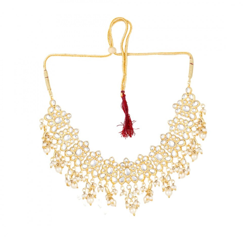 Designer High-Grade Kundan Necklace Set with Earrings and Maang Tikka