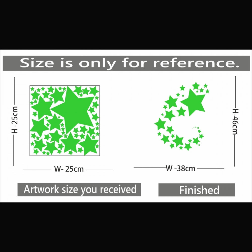 Amfyn Green Galaxy Of Stars With Moon Radium Wall Sticker