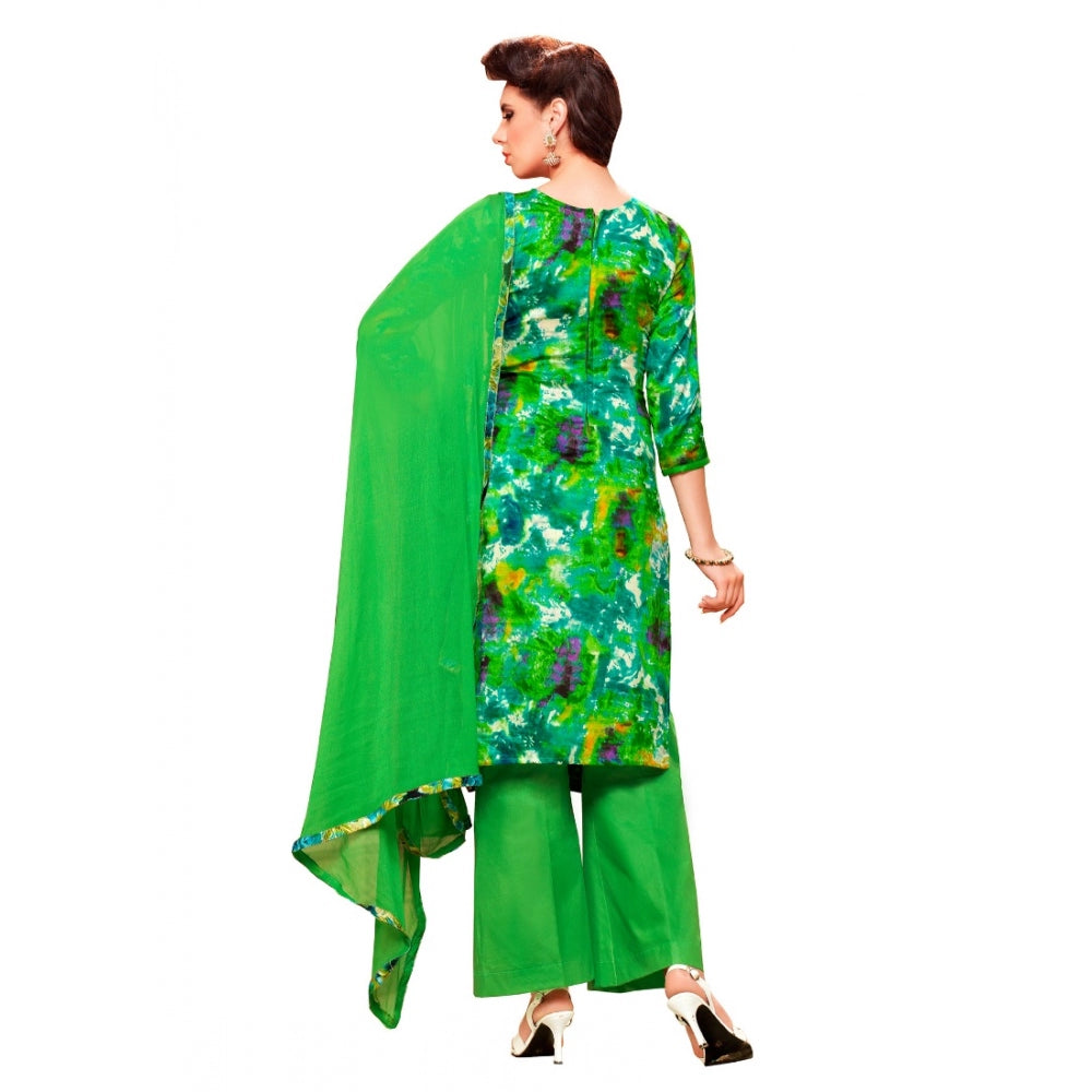 Amfyn Women's Glaze Cotton Unstitched Salwar Suit-Material With Dupatta (Green & Multi,2.3 Mtrs)