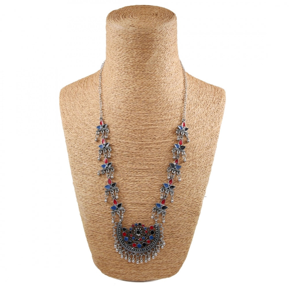 Fashion Oxodised Silver Strand Necklace Set For Women