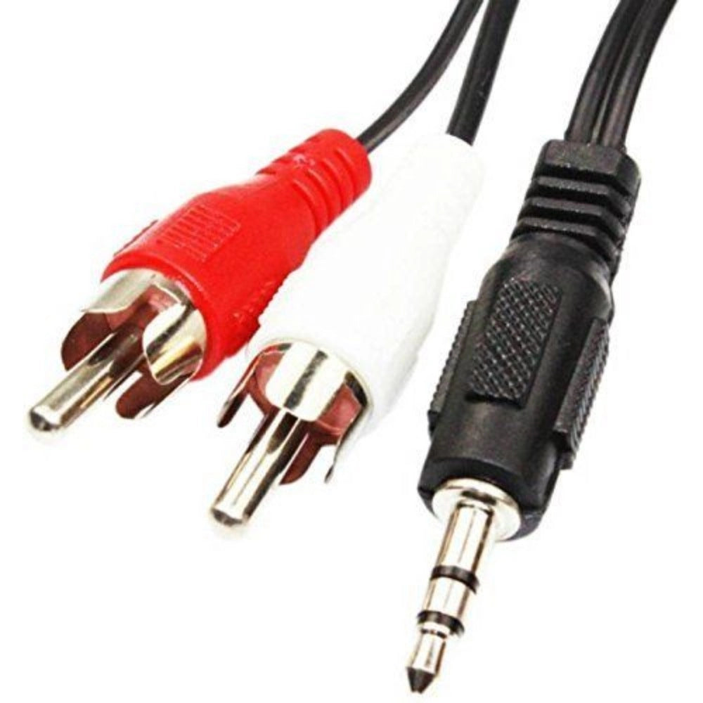 Fashion 3.5mm Stereo Audio Male to 2RCA Male EP to 2RCA 3 Yards Connects Mobile and Home Theatre (Black)