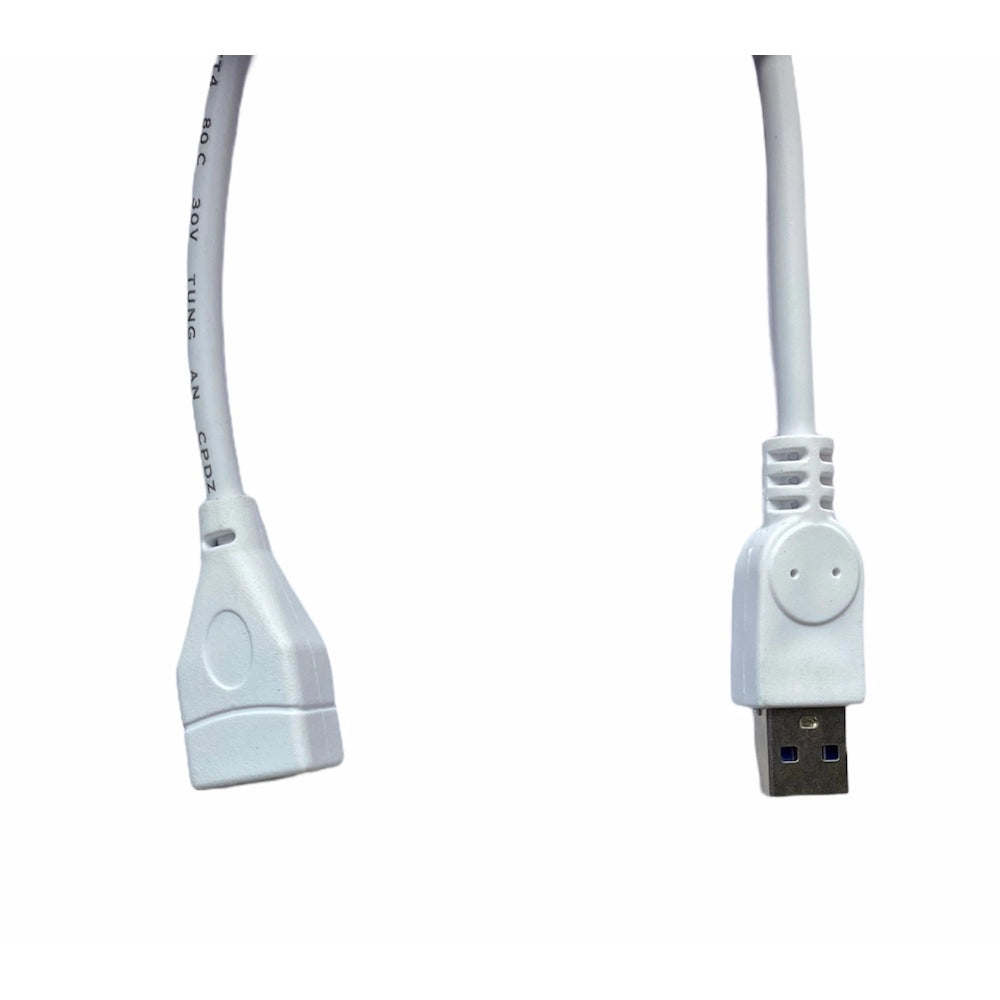 Fashion USB Male to Female Extension Cable 1.5 Yards Supports LCD, LED, TV USB Ports Connects Printer, PC, External Hard Drive (White)