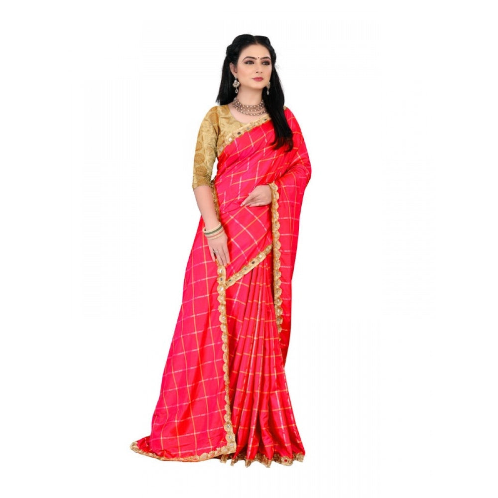 Amfyn Women's Sana Silk Saree With Blouse (Red, 5-6mtrs)