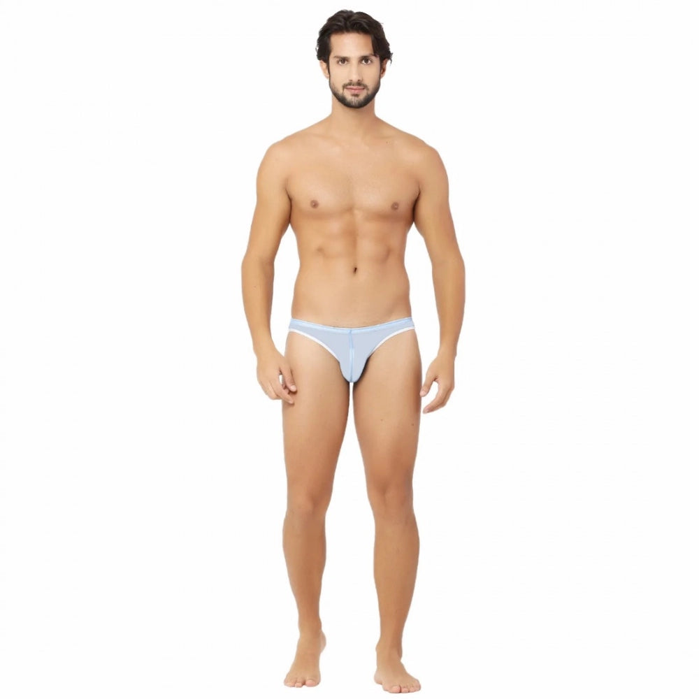 Amfyn Men's Mesh Sheer Power Net Fabric Sexy Transparent Brief Underwear (Sky Blue)