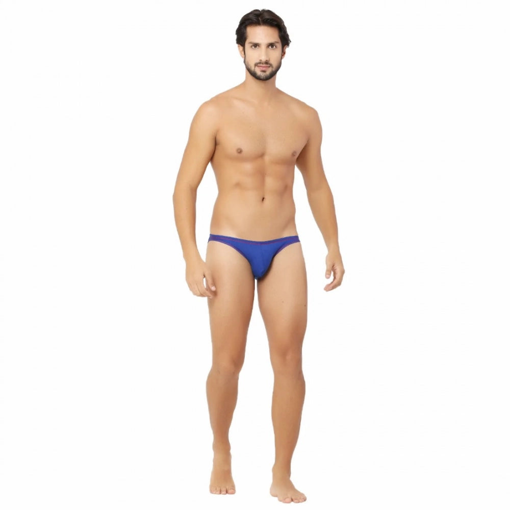 Amfyn Men's Cotton Spandex Hip Cut Briefs Underwear (Blue)