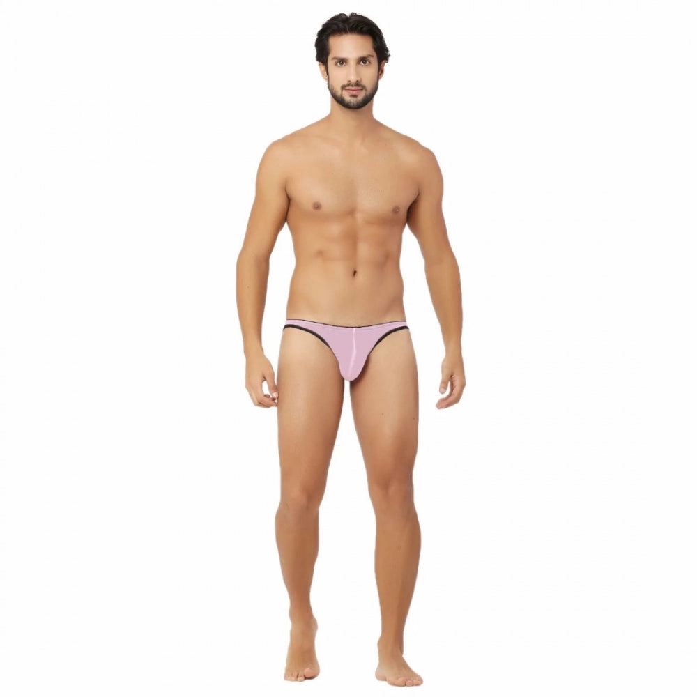 Amfyn Men's Mesh Power Net Transparent Sexy Brief Underwear (Pink)