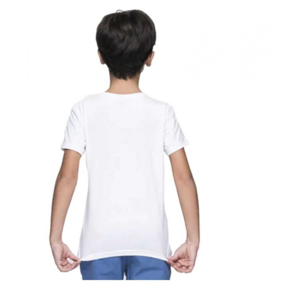 Amfyn Boys Cotton Baby Shark Half Sleeve TShirt (White)