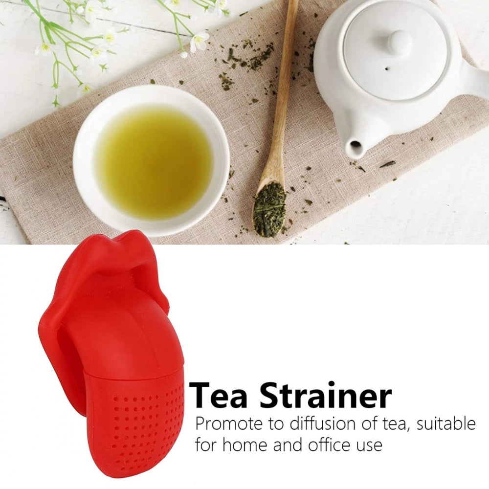 Amfyn Tongue Shaped Big Lips Tea Maker Food Grade Silicone Tea Strainer (Assorted)