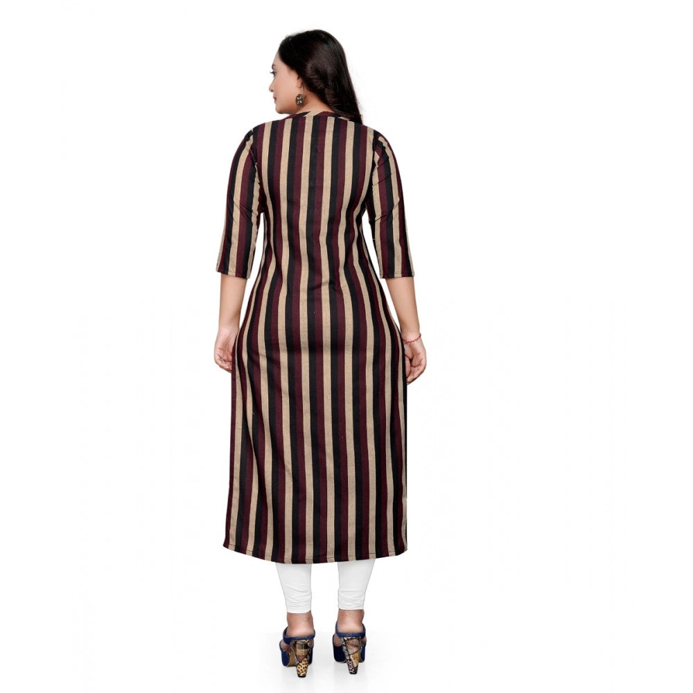 Amfyn Women's Cotton Printed Straight Kurti (Multi Color)