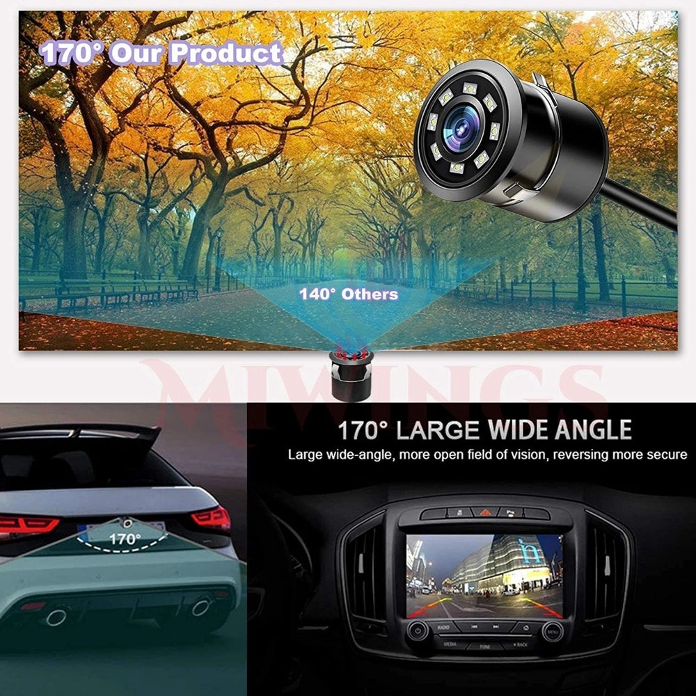 Fashion Car Rear View Backup Camera 170 Wide Angle Hd Cmos Auto Parking Assistance Reverse (Black)