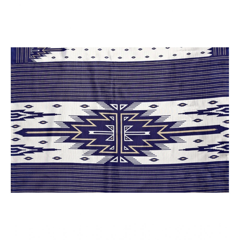 Amfyn Women's Art Silk Printed Saree With Unstitched Blouse (Navy Blue, 5-6 Mtrs)