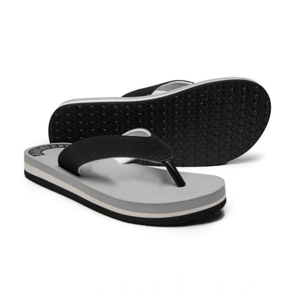 Amfyn Unisex Rubber Men's Slippers for Ultimate Comfort (Grey)
