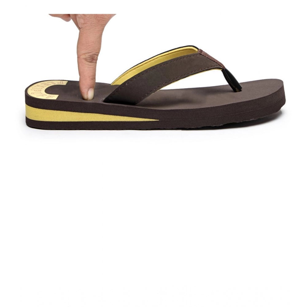 Amfyn Unisex Rubber Comfortable Orthopedic Doctor Slipper and Flip Flops (Brown)
