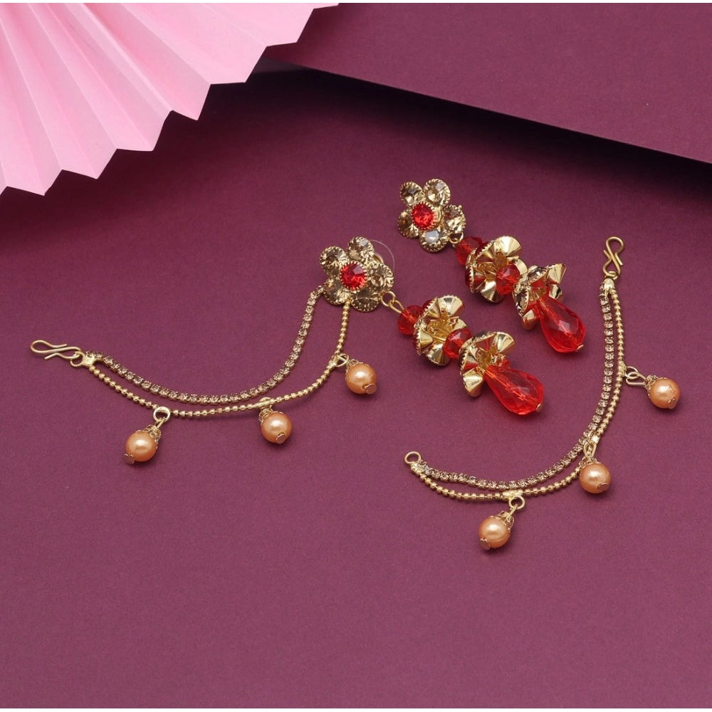 Fashion Women's Red Color Bahubali Earrings
