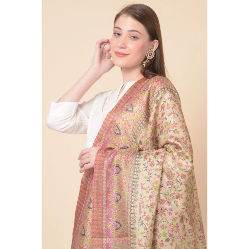 Amfyn Women's Art Silk Printed Dupatta (Pink, Length: 2.25 to 2.50 Mtr)