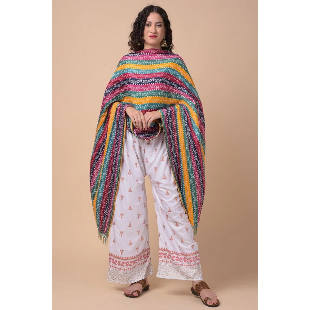 Amfyn Women's Chanderi Printed Dupatta (Multicolor, Length: 2.25 to 2.50 Mtr)
