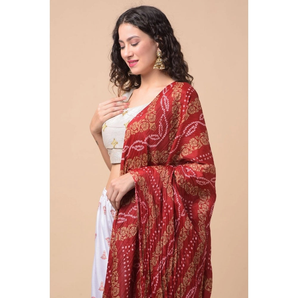 Amfyn Women's Chanderi Printed Dupatta (Multicolor, Length: 2.25 to 2.50 Mtr)