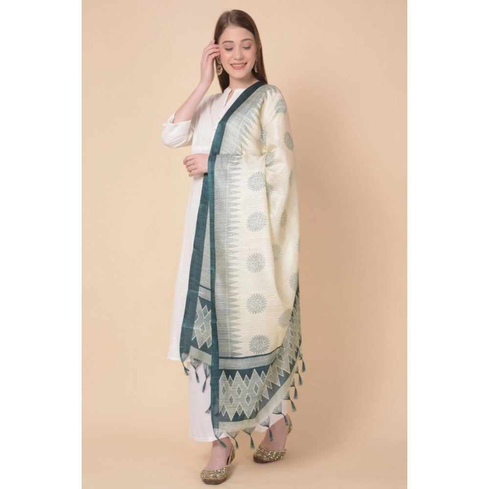 Amfyn Women's Art Silk Printed Dupatta (Grey, Length: 2.25 to 2.50 Mtr)