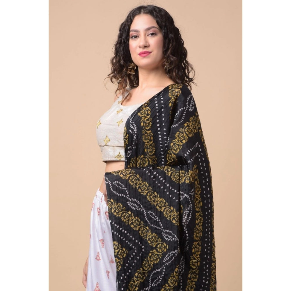 Amfyn Women's Chanderi Printed Dupatta (Multicolor, Length: 2.25 to 2.50 Mtr)