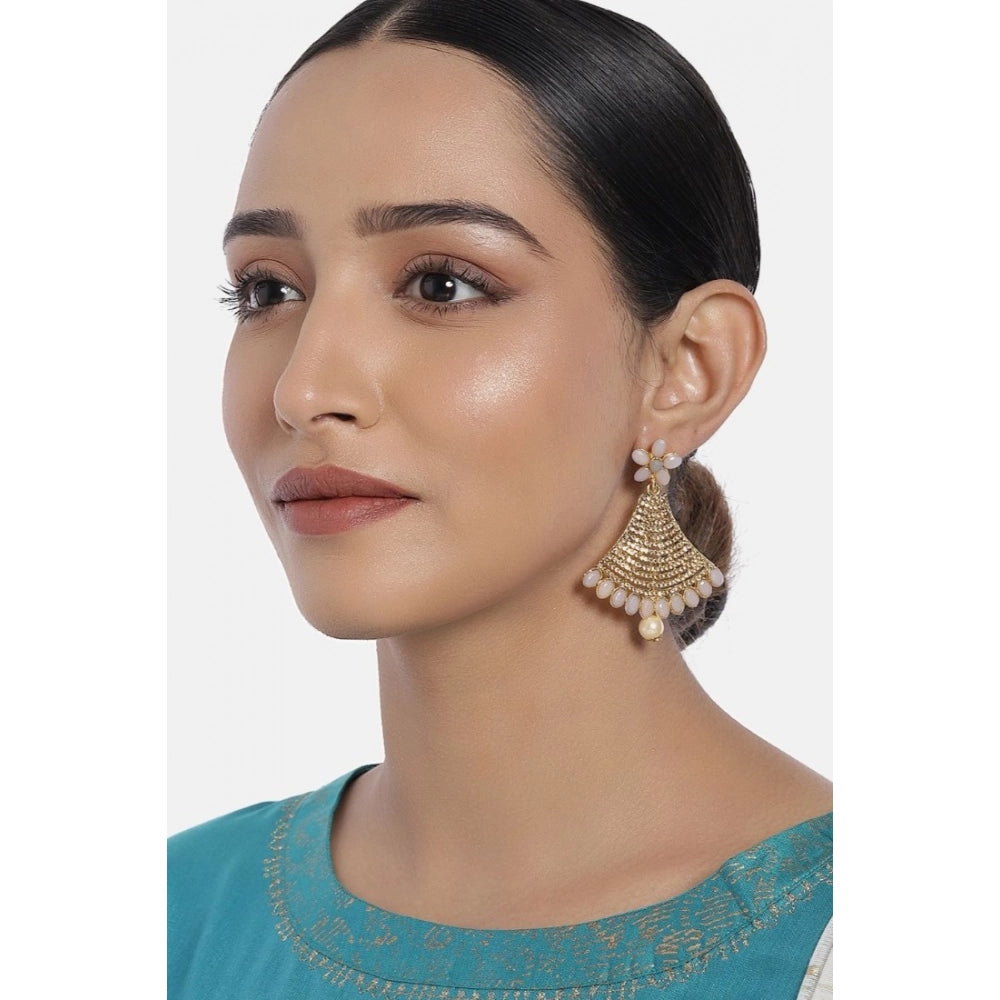 Amfyn Women's Rose Gold Plated Alloy Earrings (Gold)
