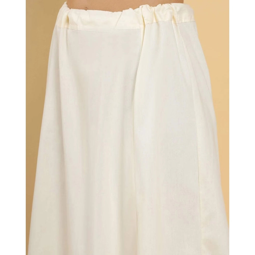 Amfyn Women's Cotton Solid Free Size Petticoat (Cream)
