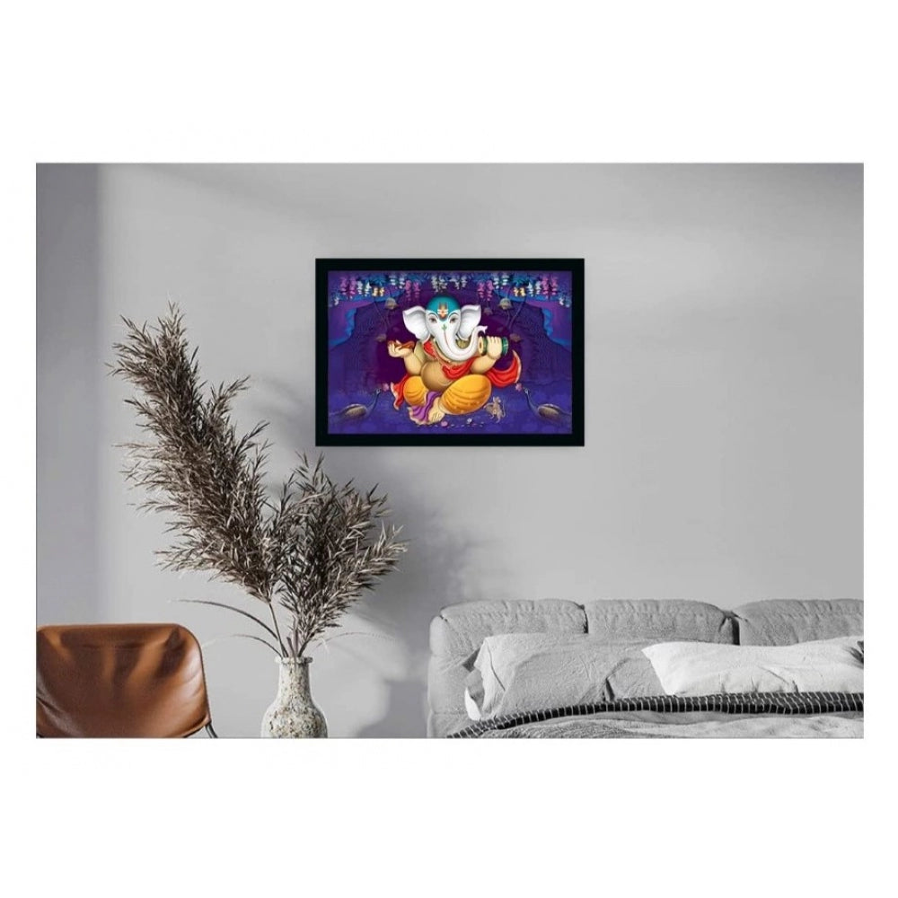 Amfyn Ganesh Photo with Synthetic Photo Frame (Multicolor)