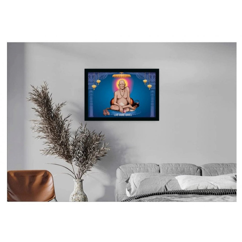 Amfyn Shri Swami Samarth Photo Frame with Synthetic Photo Frame (Multicolor)