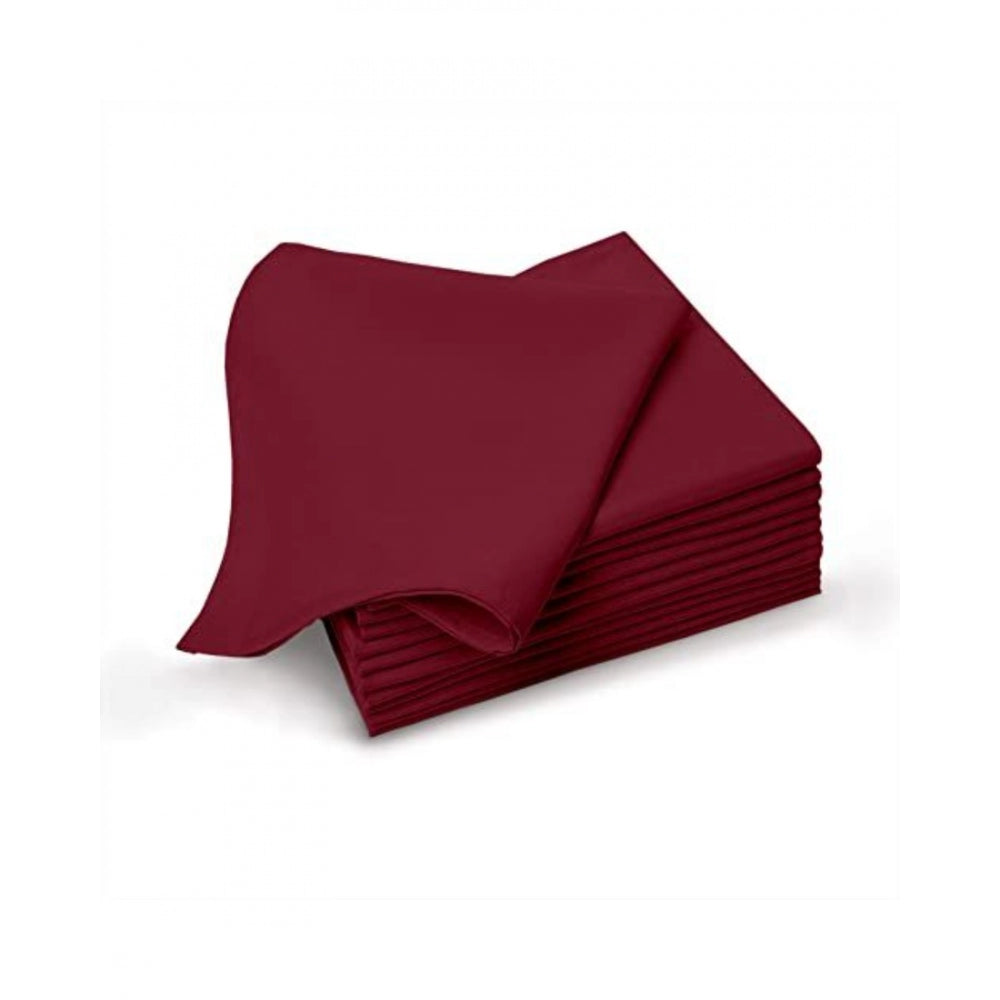 Amfyn Solid Cotton Napkins Sets (Maroon)