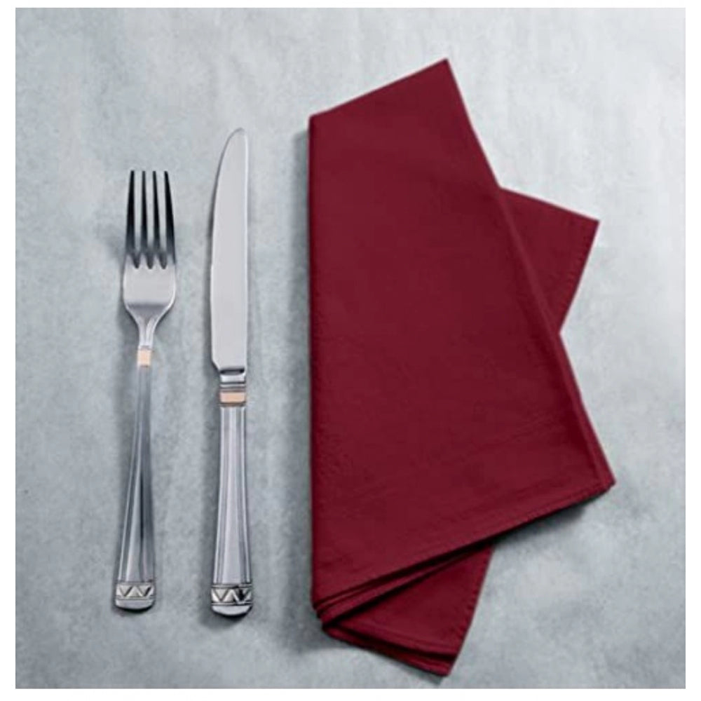 Amfyn Solid Cotton Napkins Sets (Maroon)