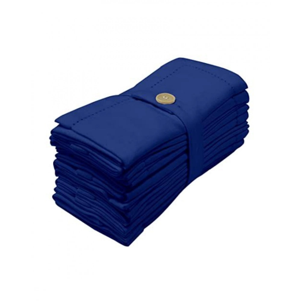 Amfyn Solid Cotton Napkins Sets (Blue)