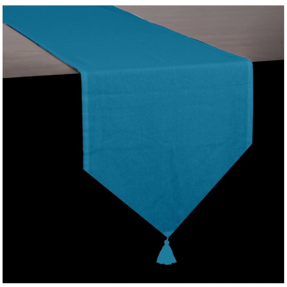 Amfyn Solid Cotton Table Runners (Blue)