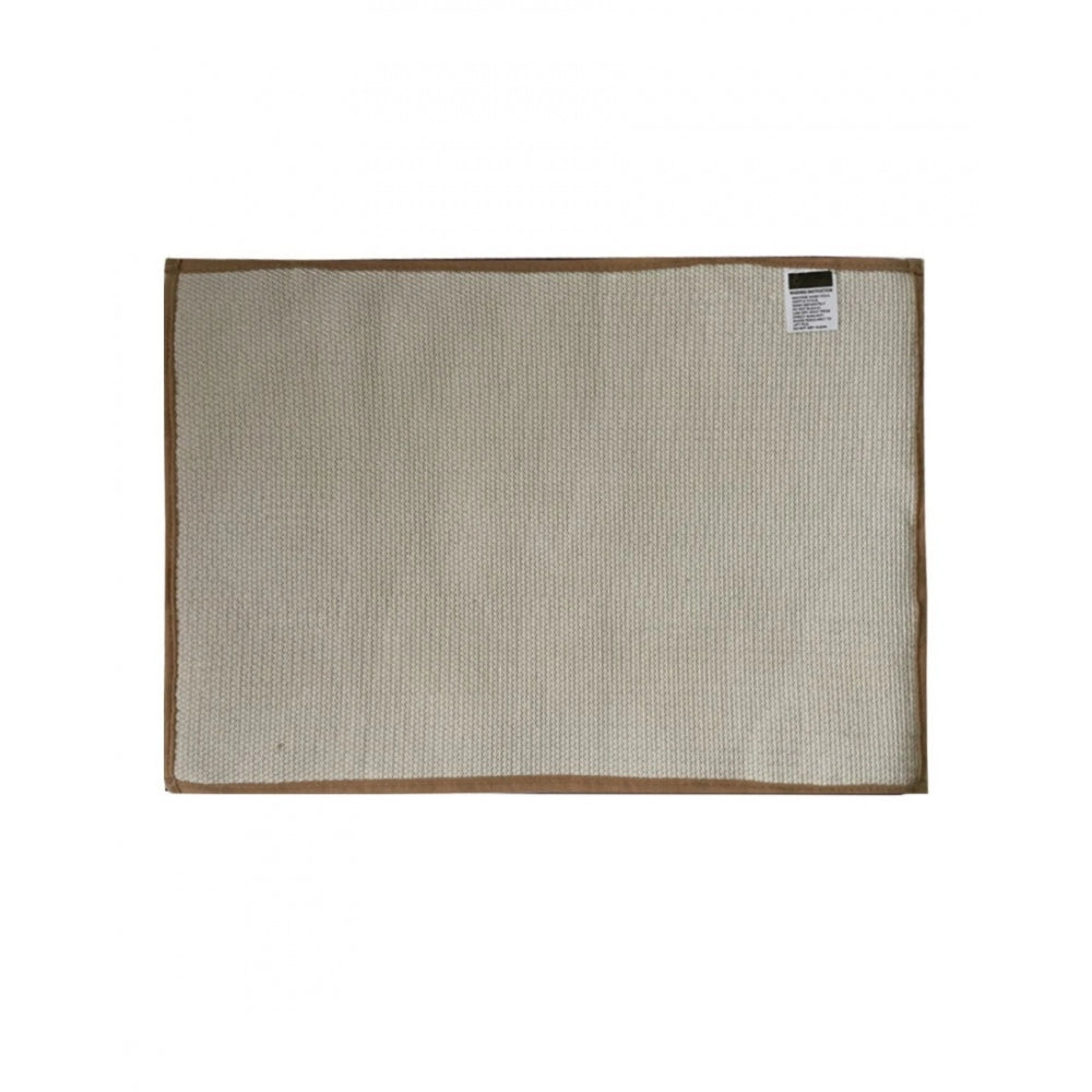 Fashion Solid Polyester Bathmat (Beige)