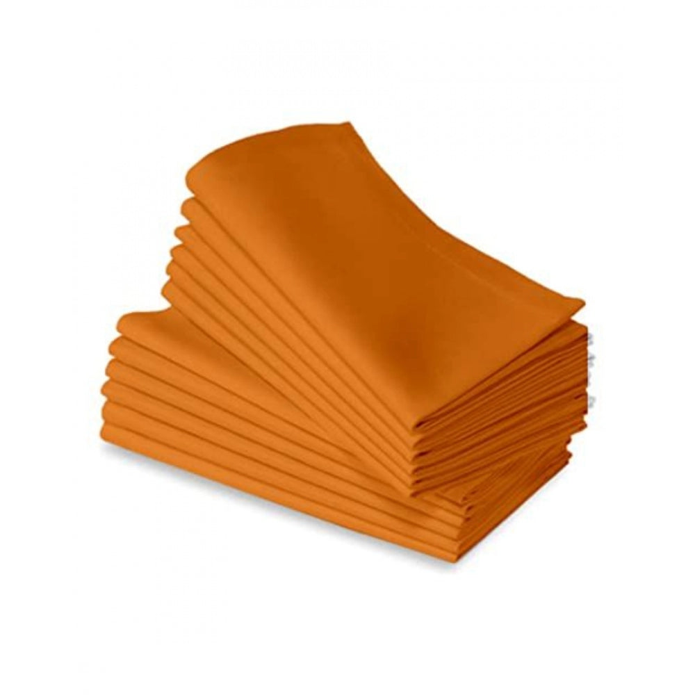 Amfyn Solid Cotton Napkins Sets (Orange)