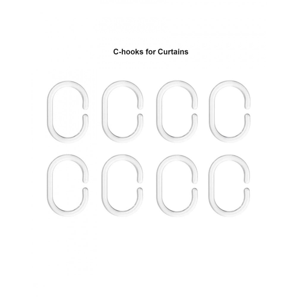 Amfyn Waves Polyester Plain Shower Curtains with Plastic Eyelets (Light Green)