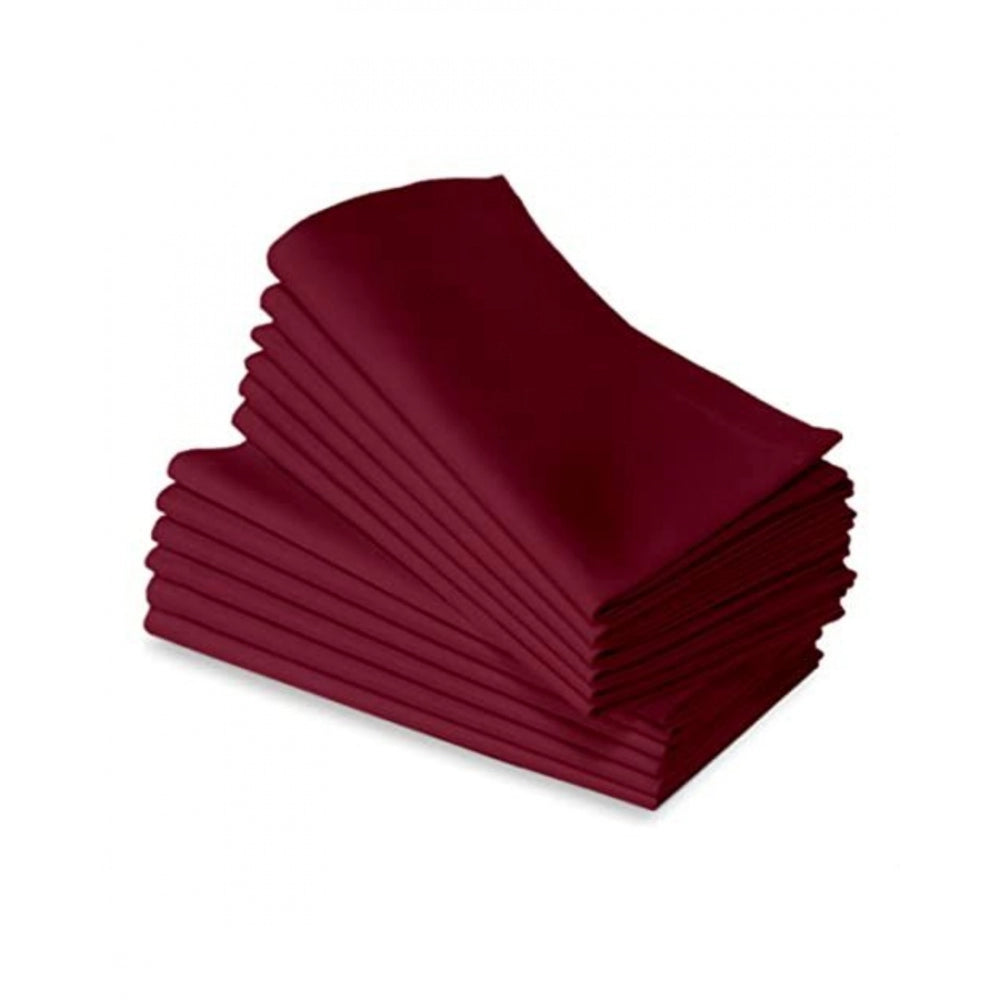Amfyn Solid Cotton Napkins Sets (Maroon)