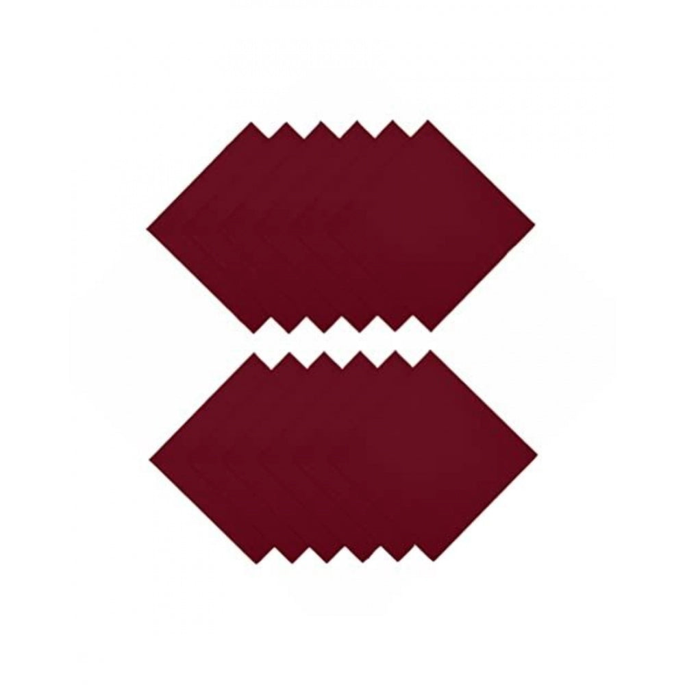Amfyn Solid Cotton Napkins Sets (Maroon)