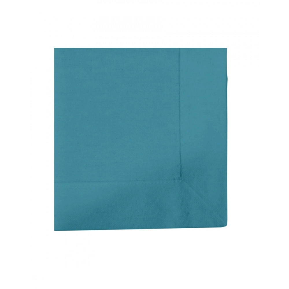 Amfyn Solid Cotton Napkins Sets (Turquoise Blue)