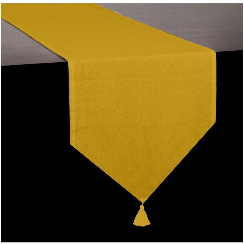 Amfyn Solid Cotton Table Runners (Mustard)