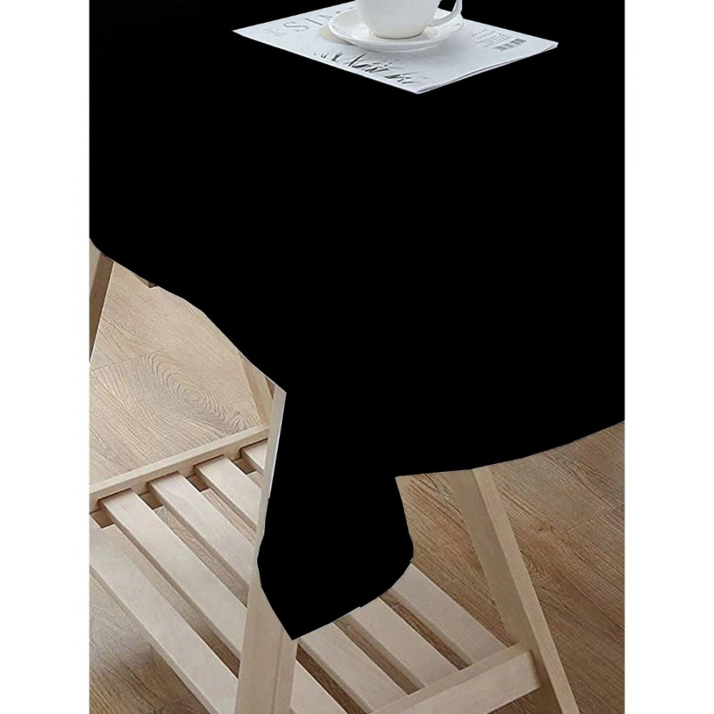 Amfyn Solid Cotton Plain Table Cloth (Black)