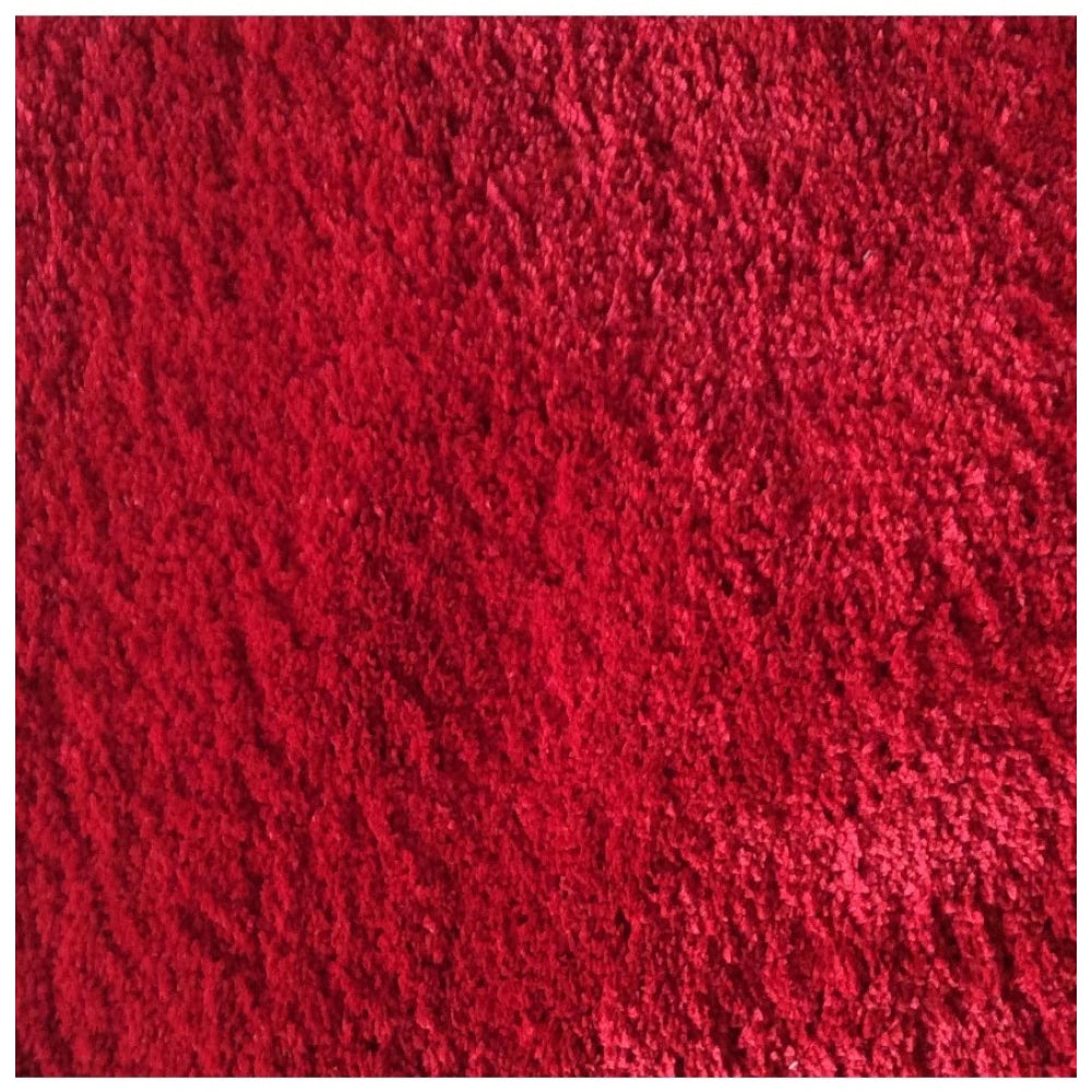 Fashion Solid Polyester Bathmat (Red)