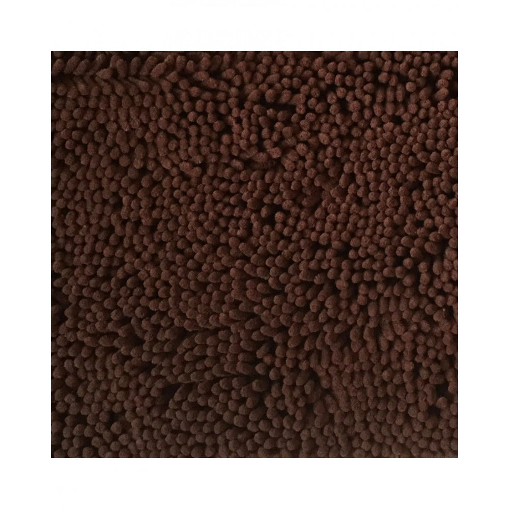 Fashion Solid Polyester Bathmat (Brown)