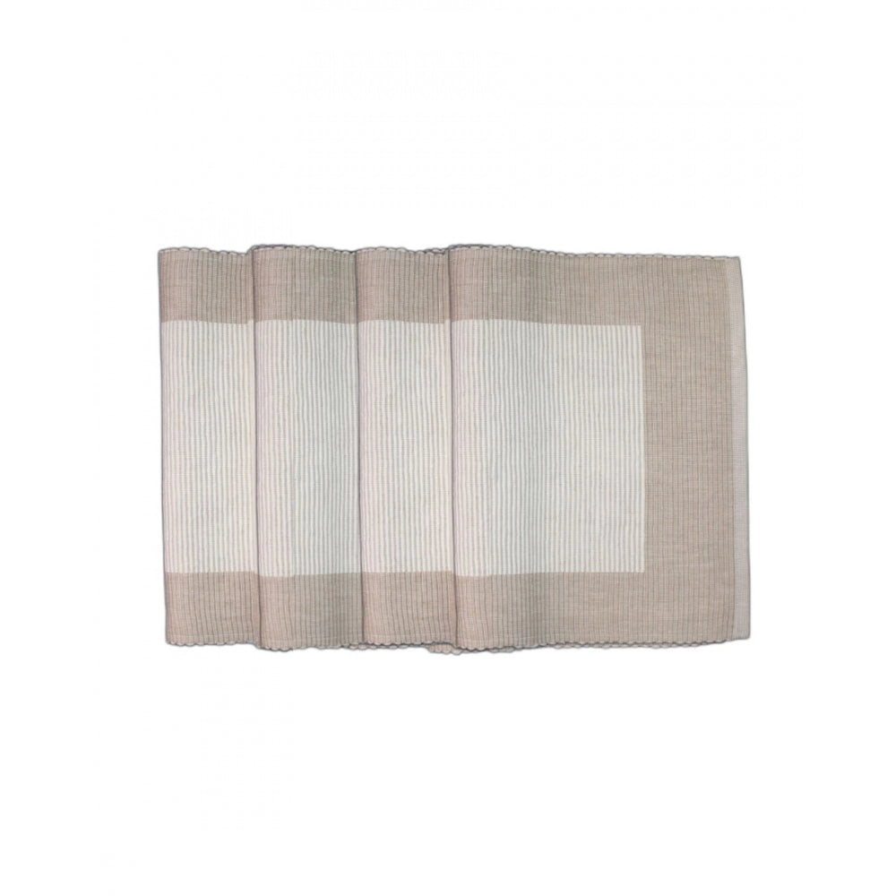 Amfyn Ribbed Cotton Place Mats Sets (Cream)