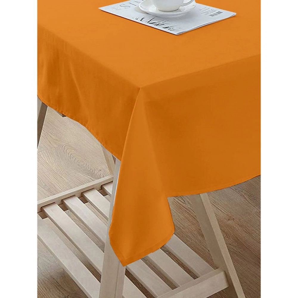 Amfyn Solid Cotton Plain Table Cloth (Orange)