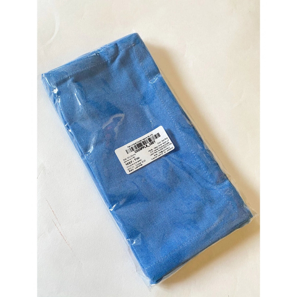 Amfyn Solid Cotton Napkins Sets (Blue)