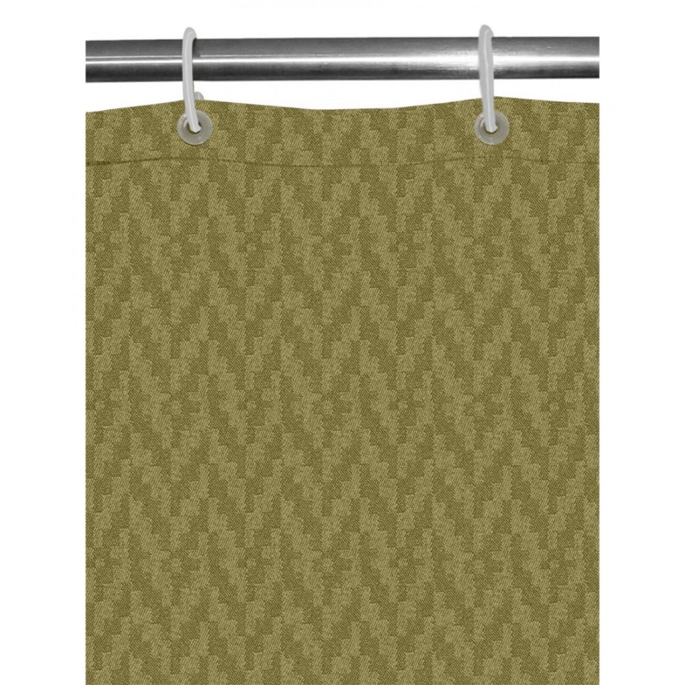 Amfyn Waves Polyester Plain Shower Curtains with Plastic Eyelets (Light Green)