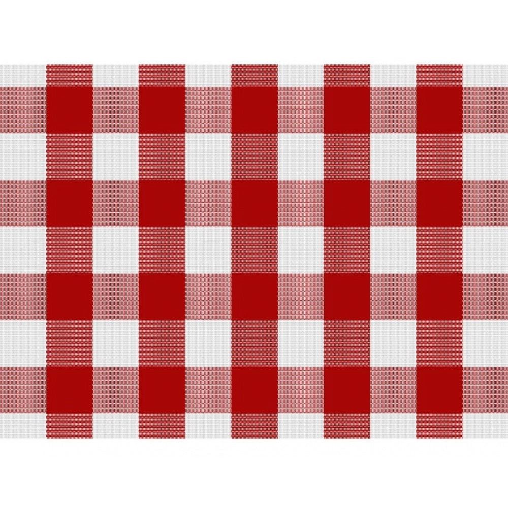 Fashion Checkered Cotton Place Mats Sets (Red & White)