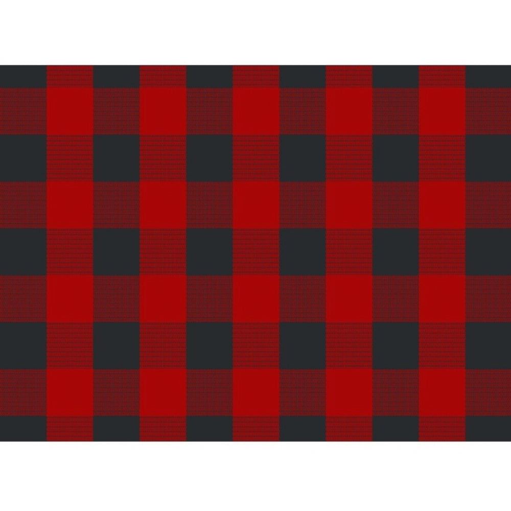 Amfyn Checked Cotton Place Mats Sets (Red & Black)